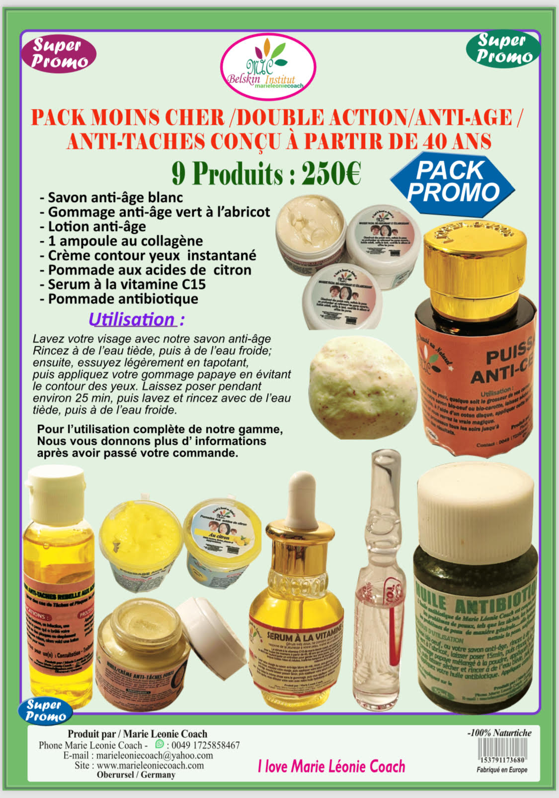 Pack moins cher / double action / anti-âge / anti-tâches conçu à partir de 40 ans