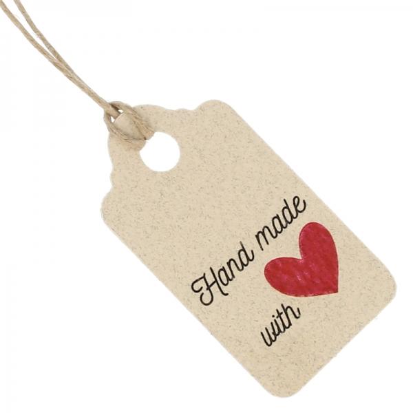 ÉTIQUETTES RECTANGULAIRES EN CARTON RECYCLÉ FAITES À LA MAIN AVEC AMOUR