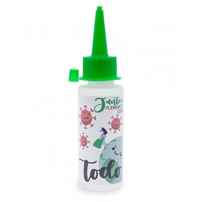 FLACON 60 ML GEL DÉSINFECTANT BOUCHON DE BOUTEILLE VERT