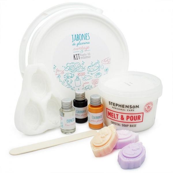 KIT COMMENT FAIRE DES SAVONS VINTAGE. MATÉRIEL ET INSTRUCTIONS
