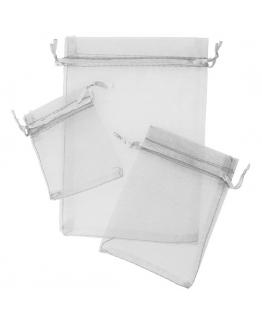 POCHETTES EN ORGANZA GRIS PERLE
