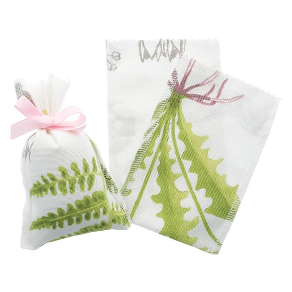 SACHET EN TISSU FEUILLES VERTES