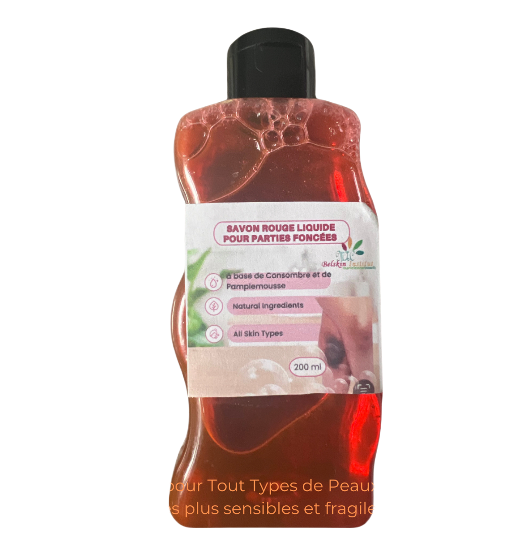 Savon Rouge Liquide pour Parties Foncées
