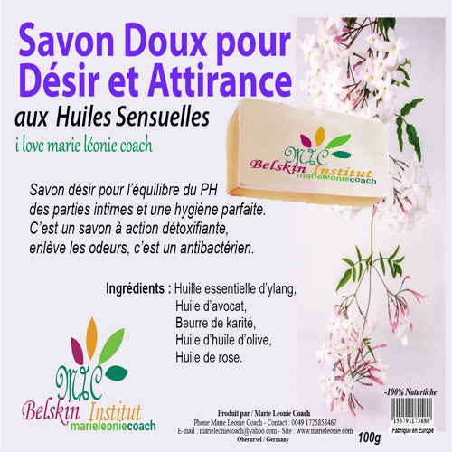 Savon Doux pour Désir et Attirance aux Huiles Sensuelles