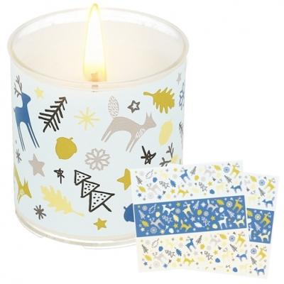 STICKERS FORÊT DE NOËL PETITS TONS BLEUS